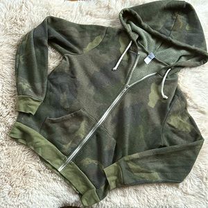 Comfy Alternative army fatigue zip up hoodie